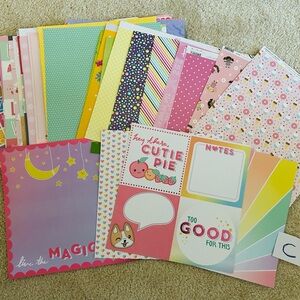 Colorful Scrapbook Paper Set